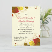 Herfstbladeren Huwelijksfeest na de bruiloft Kaart (Staand voorkant)