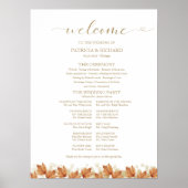Herfstbladeren Huwelijksprogramma Bord Poster (Voorkant)
