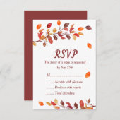 Herfstbladeren Huwelijksreactiekaarten RSVP Kaartje (Voorkant / Achterkant)
