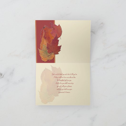 Herfstbladeren II Dankkaart Bedankkaart (Binnen)