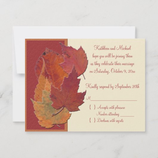 Herfstbladeren II RSVP kaart (Achterkant)