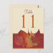 Herfstbladeren II Tafelnummer Post Kaart (Voorkant / Achterkant)