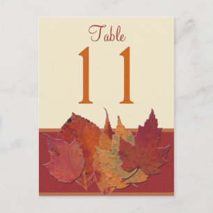 Herfstbladeren II Tafelnummer Post Kaart