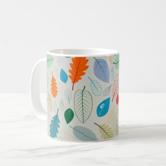  herfstbladeren illustratiepatroon koffiemok (Voorkant links)