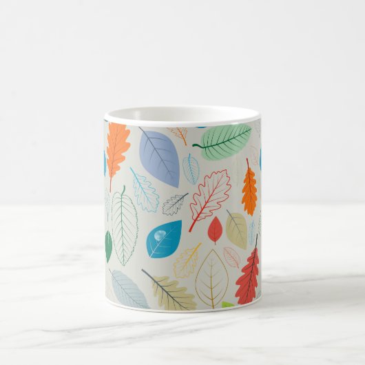  herfstbladeren illustratiepatroon koffiemok (Center)