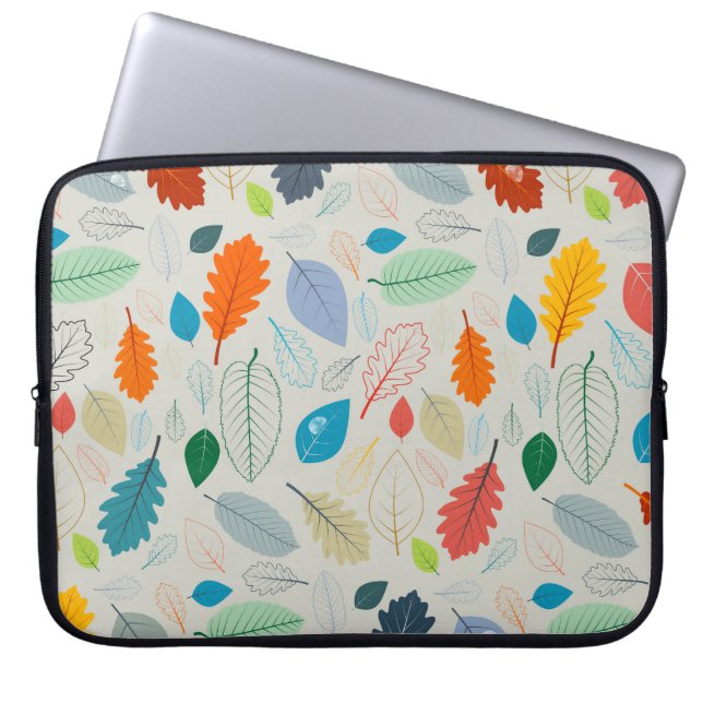  herfstbladeren illustratiepatroon laptop sleeve (Voorkant)