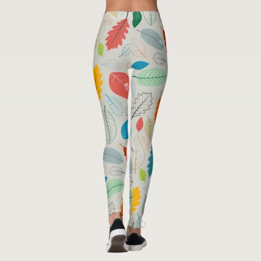  herfstbladeren illustratiepatroon leggings (Achterkant)