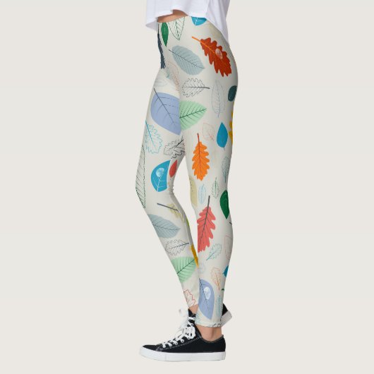 herfstbladeren illustratiepatroon leggings (Links)