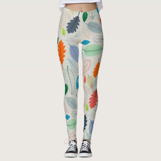  herfstbladeren illustratiepatroon leggings (Voorkant)