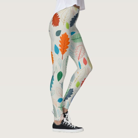  herfstbladeren illustratiepatroon leggings (Rechts)