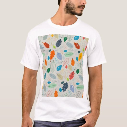  herfstbladeren illustratiepatroon t-shirt (Voorkant)