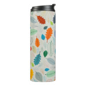 herfstbladeren illustratiepatroon thermosbeker (Gedraaid links)