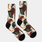 Herfstbladeren in Bourgogne, groen en mosterd Sokken (Rechts)