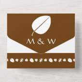 Herfstbladeren in Chocolade All In One Uitnodiging (Achterkant)