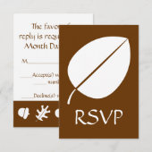 Herfstbladeren in Chocolade RSVP Kaart (Voorkant / Achterkant)