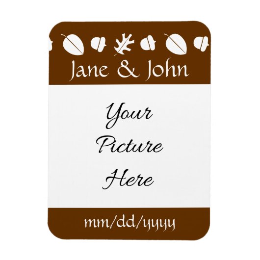 Herfstbladeren in Chocolade Save-the-Date Magneet (Verticaal)
