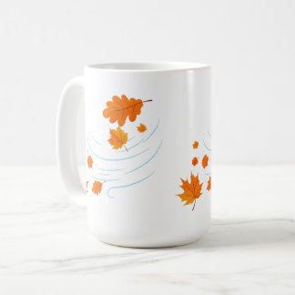 Herfstbladeren in de wind: elegant ontwerp voor In Koffiemok