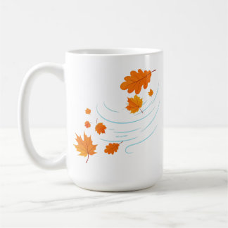 Herfstbladeren in de wind: elegant ontwerp voor In Koffiemok