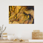 Herfstbladeren in een regenplas poster (Keuken)