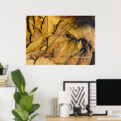 Herfstbladeren in een regenplas poster (Thuiskantoor)