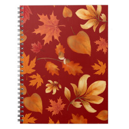 Herfstbladeren in herfstkleuren notitieboek