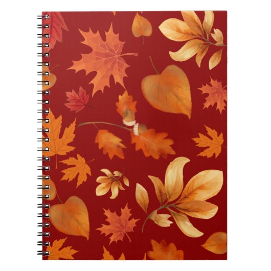 Herfstbladeren in herfstkleuren notitieboek (Voorkant)