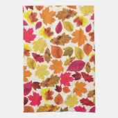 Herfstbladeren in herfstkleuren theedoek (Verticaal)