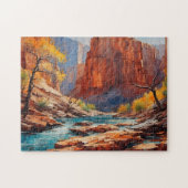 Herfstbladeren in het canyon legpuzzel (Horizontaal)