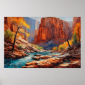 Herfstbladeren in het Canyon Poster (Voorkant)
