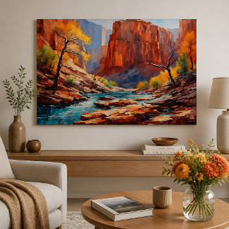 Herfstbladeren in het Canyon Poster