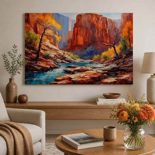 Herfstbladeren in het Canyon Poster