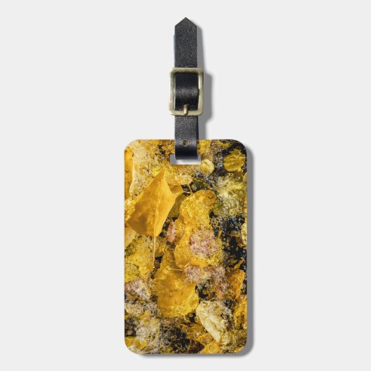 Herfstbladeren in het water bagagelabel (Voorkant verticaal)