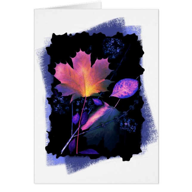 Herfstbladeren in Neon en Blauw (Voorkant)