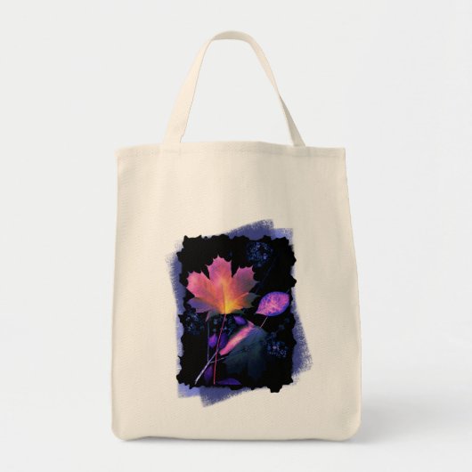 Herfstbladeren in Neon en Blauw Tote Bag (Voorkant)