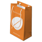 Herfstbladeren in oranje cadeautas (Achterkant Gekanteld)