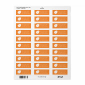 Herfstbladeren in oranje retouradreslabel etiket (Full Sheet)
