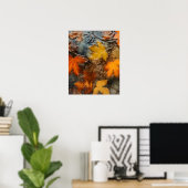 Herfstbladeren in Regen Poster (Thuiskantoor)