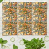 herfstbladeren in regen theedoek (Gevouwen)