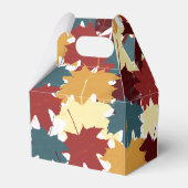 Herfstbladeren in roestige herfstkleuren bedankdoosjes (Achterkant)