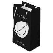 Herfstbladeren in zwarte cadeautas (Achterkant Gekanteld)