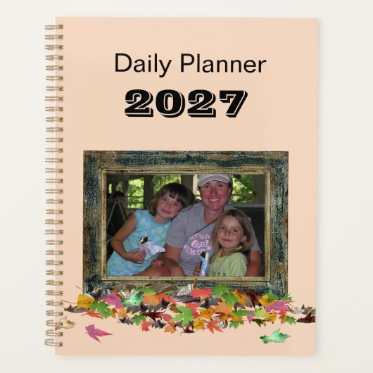 Herfstbladeren ingelijst portret dagelijkse planne planner (Voorkant)