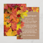 Herfstbladeren Jute Huwelijksreceptie Enclosure Informatiekaartje (Voorkant / Achterkant)