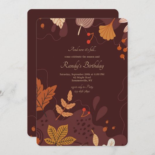 Herfstbladeren Kaart (Voorkant / Achterkant)