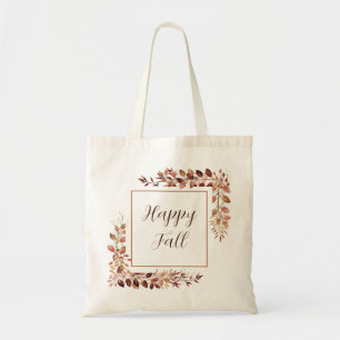 Herfstbladeren kader met aanpasbare tekst  tote bag