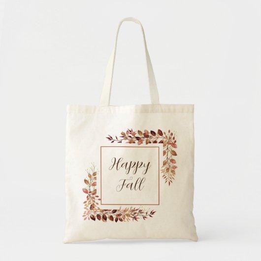 Herfstbladeren kader met aanpasbare tekst  tote bag (Voorkant)