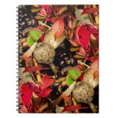 Herfstbladeren, kastanjes, champignons foto notitieboek (Voorkant)