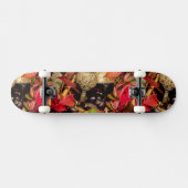 Herfstbladeren, kastanjes champignons foto skateboard (Horizontaal)
