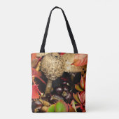 Herfstbladeren, kastanjes champignons foto tote bag (Achterkant)