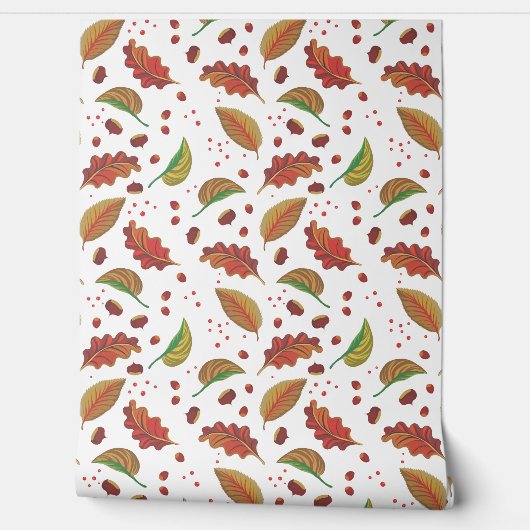 Herfstbladeren, kastanjes, hazelnoten & bessen Her Behang (Afrollen)