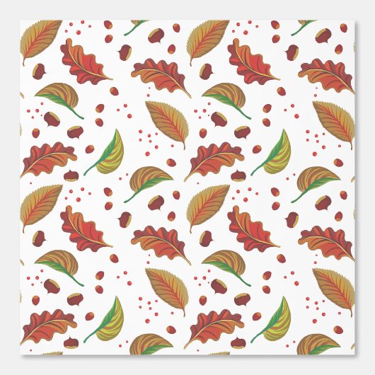 Herfstbladeren, kastanjes, hazelnoten & bessen Her Behang (Voorkant)